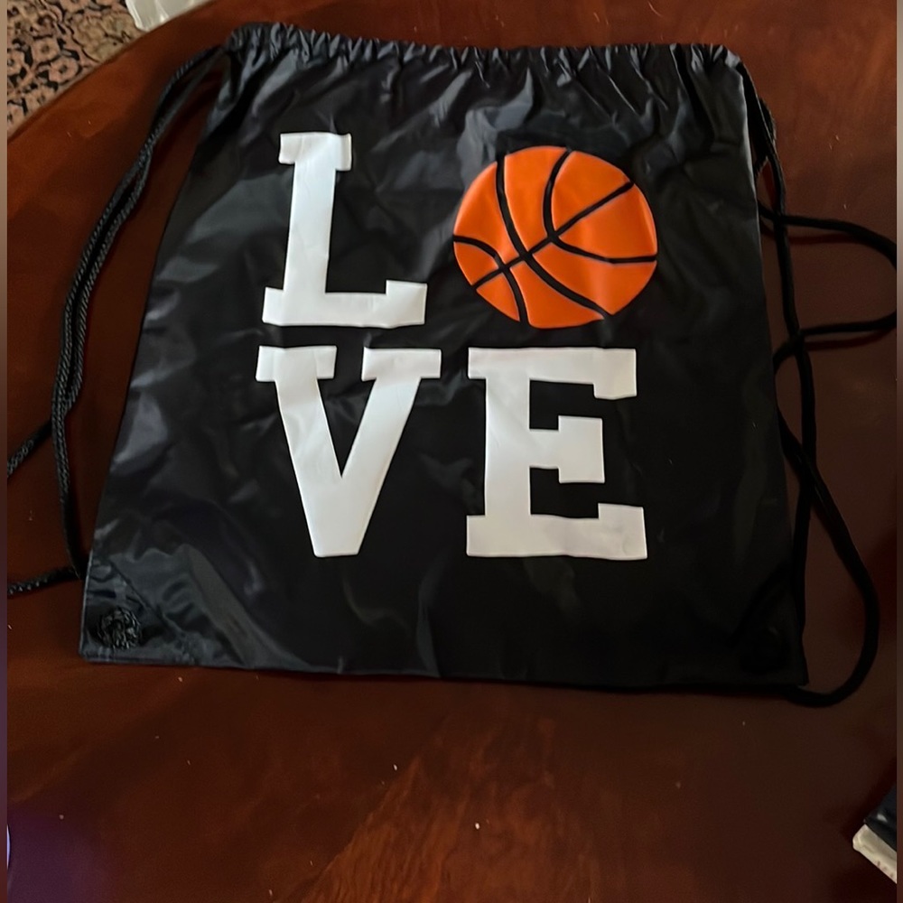 “I Love Basketball” Drawstring Sack/Bag. Perfect for your basketball star!